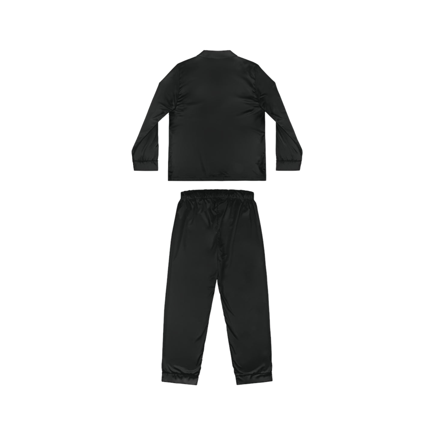 Women's Black Satin Pajama Set — Luxurious Long-Sleeve Sleepwear