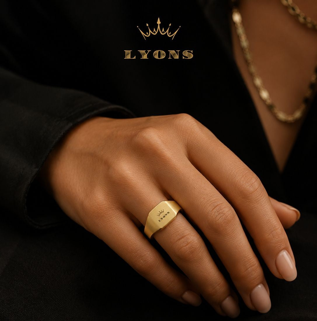 Chevalière Carrée Premium Or 18K  LYONS